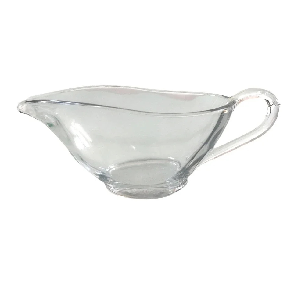 Anchor Hocking Clear Glass‎ Gravy Boat Sauce Server with Handle 8 Inch Long